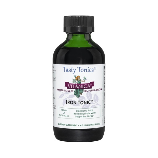 [BRSWGZ3RO4CBEDTX] Vitanica Iron Tonic, Liquid Iron Supplement, Red Blood Cell Support, Vegan, 4 Ounce