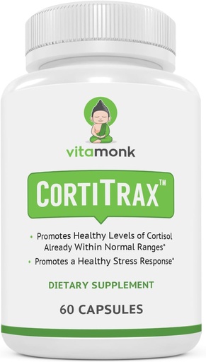 [BRSWKHD5AFYBSAD3] VitaMonk CortiTrax Natural Cortisol Blocker - Doctor Formulated Cortisol Manager, Cortisol Support & Cortisol Reducer (Already Within Normal Ranges)- 60 Capsule Cortisol Supplement