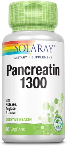 [BRSWGGLYPJ7RUDQY] Pancreatin 1300 Solaray 90 Caps, 2 Pack