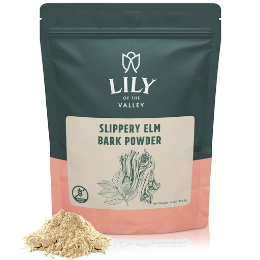 [BRSROAQ3BEIWGYDZ] Lily of the Valley Slippery Elm Bark Powder - Ulmus Rubra Powder - No radiated No Contaminated - Pet Friendly - Vegan & gluten- Free - Baleno v Resealable Pouch (16oz, 453g)
