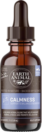 [BRSWIED3AV5RMHLK] Earth Animal Apothecary Liquid Supplement - Calmness Herbal Remedies for Dogs & Cats - 2 fl oz