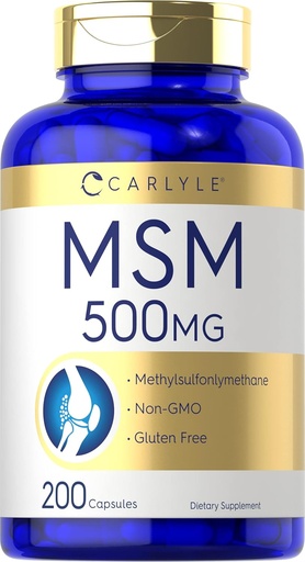 [BRSW2GQHOB6WGH32] Carlyle MSM Supplement Capsules ← 500mg Silencio 200 Cuenta ← Non-GMO & Gluten Free Formula ← Methylsulfonylmethane
