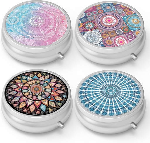 [BRSW2FA2CVYRAELH] Pill Box 3 iecirknis mazpiltuve, Portable kabate vai Purse Pill organizētājs Pill konteineru turētājs turēt vitamīnus, zāles, zivju eļļa un papildinājumi(4PCS)