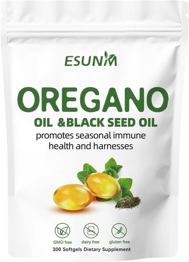 [BRSRA2YHCEIGYC32] Oregano Softgels, Oregano שמן עם Black Seed שמן מקדם בריאות עתון ו Harnesses, Oregano שמן תוספי קפסולות, non-GMO, Gluten חינם, 300 Softgel קפסולות תוספי דיאטת תזונה