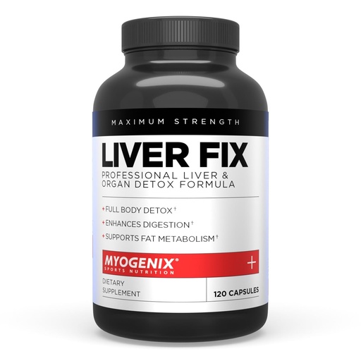 [BRSWKHYRDMOQY3Y4] Myogenix Liver Fix – Professional Liver & Organ Detox Formula – Enhances Digestion – Supports Fat Metabolism – Easy-to-Swallow – Dietary Supplement (120 Capsules)