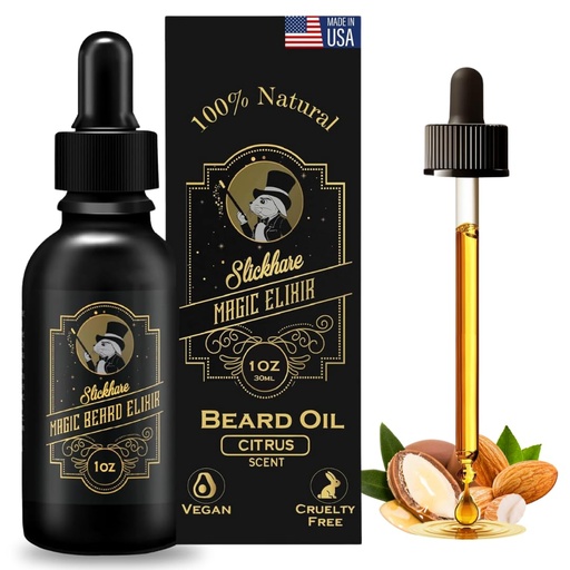 [BRSRMHYZBYJWAGY2] Aceite de barba de Slickhare para hombres ← Todo Natural, Orgánica de barba &amp; mostaza Crecimiento Aceite Para Hombres Silencio 1 Fl oz Pack de 1, Made in USA ← Regalos para Hombres, Novia para Hombres