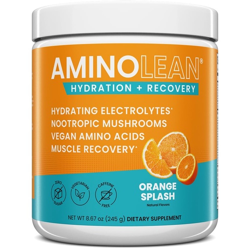 [BRSW2ZIYAEGR4HLA] AminoLean Hydration + Amino Acids Recovery System – BCAA + Electrolytes Powder for Post Workout & Morning Recovery, Vegan, Sugar Free, 30 Serv