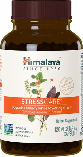 [BRSWIY33BYGWOETC] Himalaja StresCare, 30 Day Supply - Zeliščna nadledvična podpora za pomiritev, Stres Relief, Energy Support and Occasional Sleepness - Vegan, Non-GMO, Gluten Free, 120 kapsul