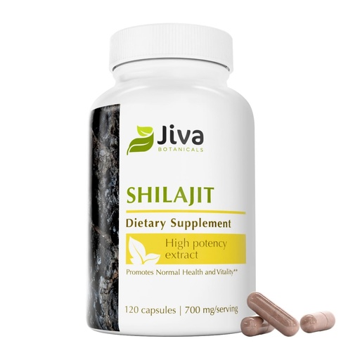 [BRSRMGD3BZ7QKCTH] Jiva Botanicals Premium Shilajit Supplement 700 mg - Shilajit Capsules Extract with Minerals, Fulvic/Humic Acid for Immune Support & Nomal Digestive Health - 120 Vegan Capsule (Pack of 1)