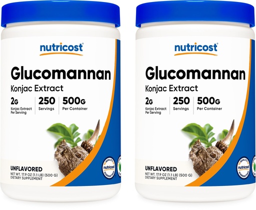 [BRSWKFYOC4IGOEQV] Nutricost Glucomannan Powder 500G (2 Bottles)