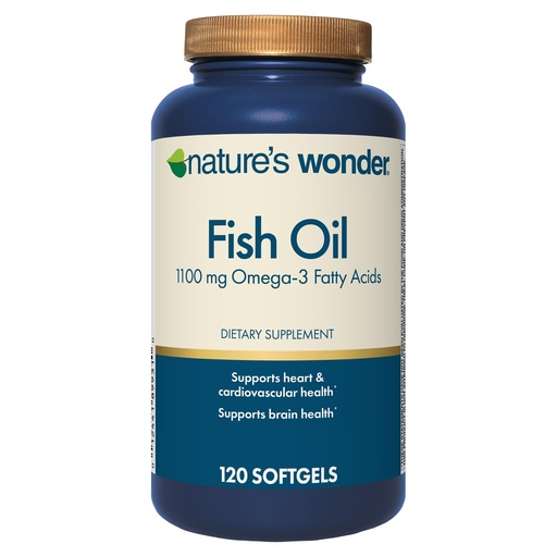 [BRSRAGAKOUCBSFAY] Nature's Wonder Fish Oil 1100mg Omega-3 Fish Oil Supplements for Women and Men, EPA & DHA for Healthy Joints, Heart, Immune System, 120 Day Supply of Softgels