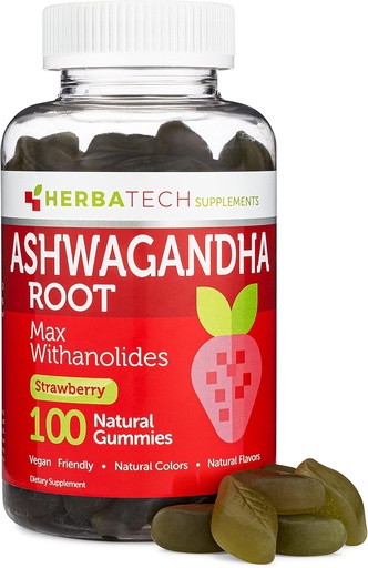 [BRSW2EAQDNYQEC3K] Ashwagandha Gambeuts per a homes i dones, una fórmula de 1.500mmg (100 Gumpes) 3% Withanolides Cortisol per a l'ajuda, tranquil·la i relaxació de Herbatectes suplementaris