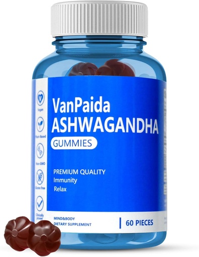 [BRSRAZLRC4ARY3LD] Vegan Ashwagandha Gummies, Beruhigung, Schlafqualität, Memory & Cognitive Support Supplements, Relaxing, Restauration, Vitamin D, Immununterstützung, Bio Südafrika Ashwagandha Root Extract, Gluten Free.