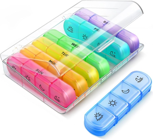 [BRSW2CYZCJ6B633P] Weekly Pill Organizer 7 Day 4 Times a Day, ZIKEE Large Daily Travel Pill Box Case for Pills, Vitamins, Fish Oils, Supplements (Clear)