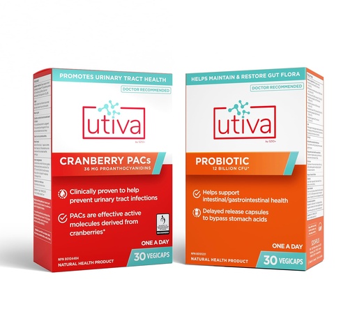 [BRSRO2TYDICAYCTU] Szio+ 10% Bundle Utiva 36PAC Power Bundle | 30 Days | Bundle with 36mg Soluble Cranberry PACs (DMAC/A2) and 30B CFU Probiotic Power (Lactobacillus and Bifidobacterium Strains) | Locally Made.