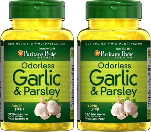 [BRSRAY3ROANGE2TO] Puritan's Pride Odorless Garlic & Parsley 500 Mg / 100 Mg, 250 Count (Pack of 2)