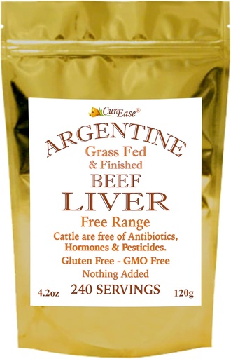 [BRSWYZL3BF7GO2TH] CurEese Beef Liver Powder - argentye Gras Fedits - Indefat - 4, 2 oz Servings