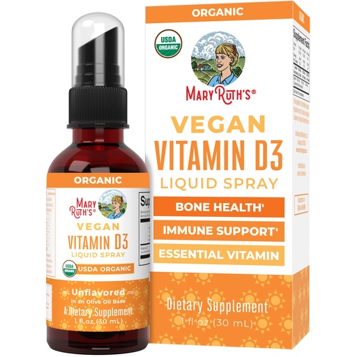 [BRSWKGIMBYNRWE36] MaryRuth Organics Vitamin D USDA Organic | VIT D3 Liquid | Sugar Free | Liquid VIT D Spray Immune Support for Adults & Kids | Bone Health| Vegan | Gluten Free | Non-GMO | 30 Servings