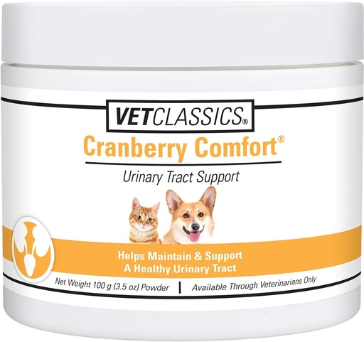 [BRSWIZYCB57RWAA5] Vet Classics Cranberry Comfort Urinary Tract Pet Supplement för hundar, katter - Upprätthåller Hund Bladder Hälsa, Cat Bladder Control - Pet Supplements for Incontinence - 3,5 Pulver