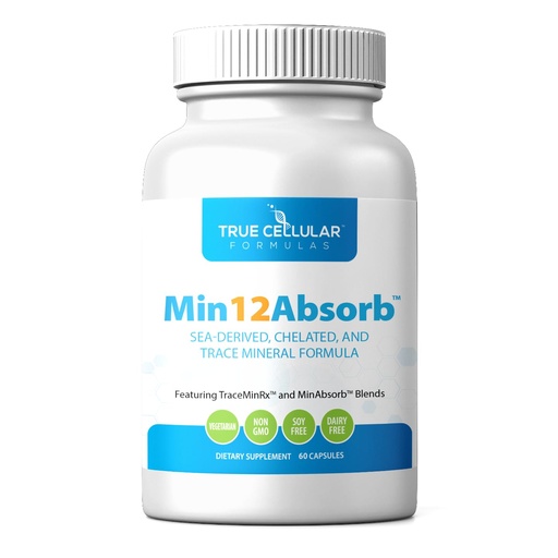 [BRSROHQ5CIDWCALJ] True Cellular Formulas MIN12Absorb™ Essential & Trace Mineral Complex | Soy-Free, Non-GMO, Vegan, 30-Day Supply - Enhanced Absorption for Cellular Health and Daily Vitality