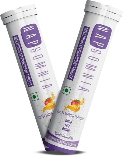 [BRSROZQPOUPGC236] Melatonina Tablas efervescentes (Sweet Mango, 30 Cuenta) – Dissolvable Melatonin Capsules w/ L-Theanine, Chamomile, &amp; Más - Suplemento de Ayuda al Dueno para Adultos - Vegan, No GMO Melatonina Suplemento