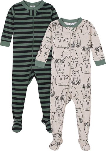 [BRSROGL3DEFR63T7] Garçons Gerber 2-pack Snug Fit Pajamas de coton pieds