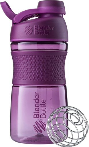 [BRSROCAYCABQG3L7] BlenderBottle 20-Ounce SportMixer Twist Cap Tritan Grip Shaker Bottles, Navy and Plum
