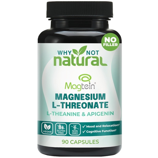 [BRSROATYA55WE3DZ] Magnesium L-Threonate Complex with Apigenin and L-theanine, 90 Capsules, Patented Magtein Supplement
