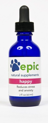 [BRSWIEYMBN4RADLA] Happy - All Natural Liquid Spray Supplement - Eases Separation Anxiety, Helps with Vet Visits, Travel, Grooming, Loss of a Friend (Dropper 2 oz)