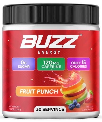 [BRSWGZQZOUGWM2DF] Morning Buzz Energy Drink Powder - Sugar Free Energy Drink Mix - Pre Workout Drink Mix with 18 Vitamins & Minerals, No Jitters, No Crash - Gluten Free, No Artificial Dye, Original Fruit Punch Flavor