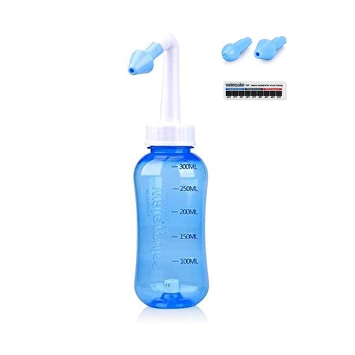 [BRSWYZYHCAFAEHLB] Waterpulse Neti Pot Sinus Rinsing, 300ml Nasal Irrigation with Thermometer Sticker, BPA-Free for Adults & Children (300ml)