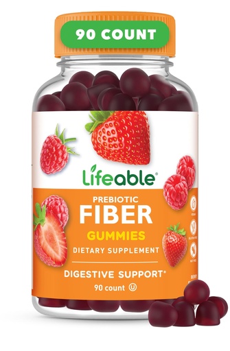 [BRSW2HAECEFGC23V] Lifeable Prebiotic Fiber Gummies for Adults | 5g | Great Tasting Fiber Supplement Gummies | Prebiotic Gummies for Digestive Health | High Fiber Gummies for Women, Men | 90 Gummies
