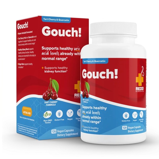 [BRSWIZAQBEFQK3Q7] Redd Remedies Gouch! | Supplement for Joints, Uric Acid Levels, and Healthy Kidney Function | Tart Cherry, Ginger, Quercetin, & More | 120 Vegan Capsules