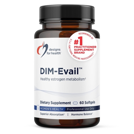[BRSWIYDQOMGGG2IV] Designs for Health DIM-Evail - 100mg Diindolylmethane Supplement - Enhanced Absorption Technology DIM Supplement - May Support Healthy Estrogen Metabolism - Gluten Free + Non-GMO (60 Softgels)