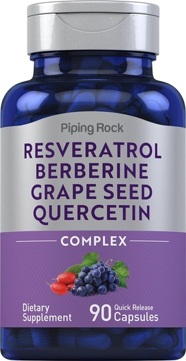 [BRSROGACOFYAMAD4] Piping Rock Resveratrol Berberine Grape Seed & Quercetin Complex ...