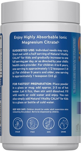 [BRSWGYYQCQARQD37] Natural Vitality Calm Sleep, Magnesium Citrate, Sleep Aid Drink Mix, GABA, Sleep Aid, Vegan, Gluten Free & Non-GMO, Mixed Berry Flavored, 16 oz.