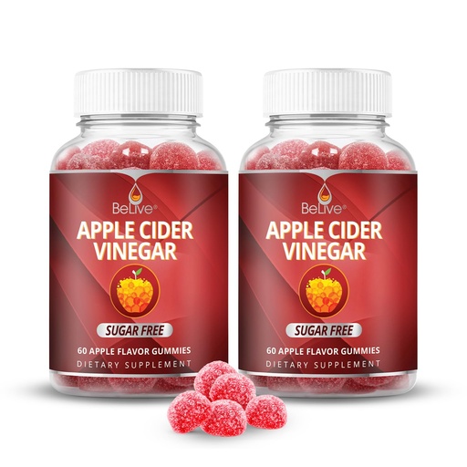 [BRSW2GQLCICGA2YZ] BeLive Apple Cider Vinegar Sugar Free Gummies – Great for Digestion & Healthy Diet - Gluten Free, No Glucose Syrup, ACV Gummies Alternative to Capsules & Drink (120 Ct) – 2 Pack