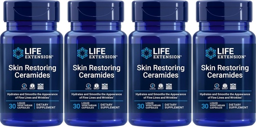 [BRSWIBD2CQMA2FQ5] Life Extension Skin Restoring Ceramide, 30 flüssige vegetarische Kapseln (Pack von 4)