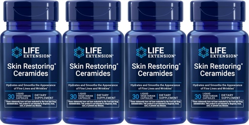 [BRSWIBD2CQMA2FQ5] Life Extension Skin Restoring Ceramides, 30 Liquid Vegetarian Capsules (Pack of 4)