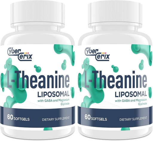 [BRSRA2YQOVYWK2TD] Liposomal L-Theanine 500mg, kompleks GABA 200mg ja magneesium 100mg, ekstra tugevuse täiendus rahu, lõõgastus ja fookus, Gluteenivaba - 120 kapslit