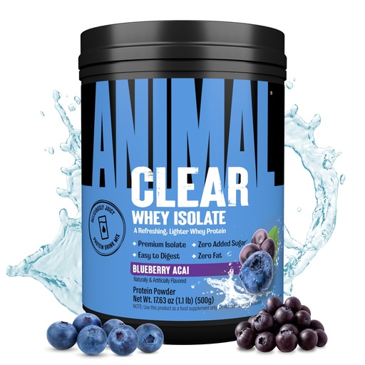 [BRSROAIEA4GRA3LG] Clear Whey Isolate Protein Powder - Easy to Digest and Mix, 5g BCAA, Deliciously Juicy, Refreshing Anytime Drink for Men and Women, Blueberry Acai 500g (20 Servings)