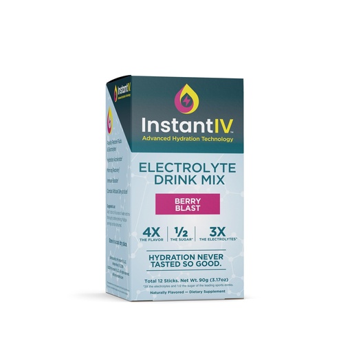 [BRSRAZYQBUFQ4ALV] Electrolytes Powder - 3X Electrolytes,1/2 Sugar with Vitamin C, B3, B6, Electrolytes Powder Packets for Hydration, Recovery & Immunity, Vegan & Gluten Free | Berry Blast - 12 Packets