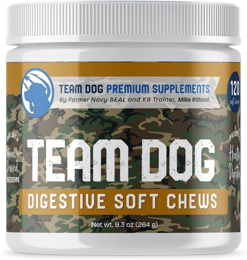 [BRSW2CTYCJ7BUHLJ] TEAM DOG Probiotic Chews for Dogs | Digestive Enzymes & Dog Probiotics for Yeast, Itchy Skin and Itchy Ears | for Allergies & Sensitive Stomachs | Promotes Digestive & Gut Health for Dogs | 120 Count