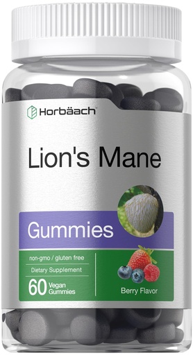 [BRSROAQYPN4BAF3P] Horbäach Lion's Mane Supplement | 60 Vegan Gummies for Adults | Non-GMO and Gluten Free