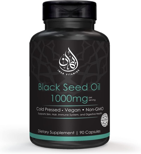 [BRSROZLYCMMAM3TP] Halal 자연적인 까만씨 기름 캡슐 1000mg 찬 압박되는, Vegan, 비 GMO Nigella Sativa 캡슐, 글루텐 자유로운 알약 | 90 조사, 1000mg PS