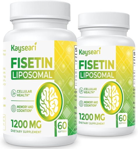 [BRSROGIYC4PGO3TP] Fisetin 1200mg Liposzómás Fisetin kiegészítők 98% Tiszta Fisetin Polifenolok Antioxidánsok Immunitás Egészségügyi öregedés Kognitív támogatás Non-GMO 120 kapszula