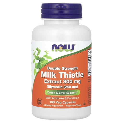 [BRSWIY3QB4ORG3DU] Now Foods - Silymarin Milk Thistle with Artichoke and Dandelion Double Strength 300 mg. - 100 Vegetable Capsule(s)