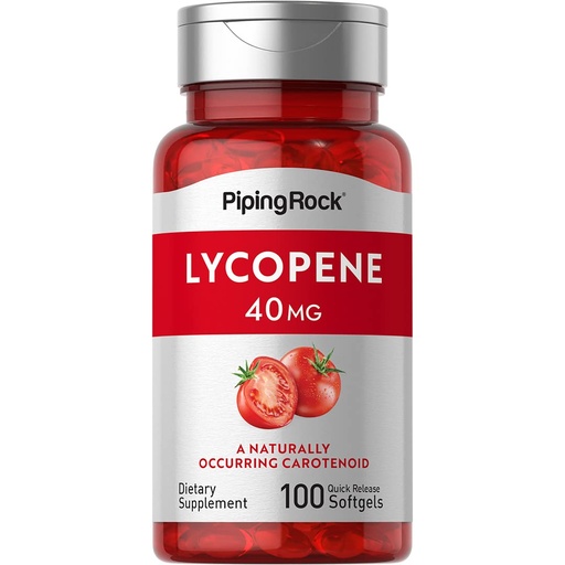 [BRSWIFDQAYIAE3Y3] Piping Rock Lycopene Supplement | 40mg | 100 Softgels | Carotenoids | Non-GMO, Gluten Free