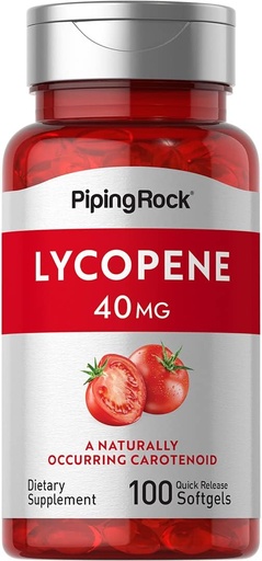 [BRSWIFDQAYIAE3Y3] Piping Rock Lycopene Supplement | 40mg | 100 Softgels | Carotenoids | Non-GMO, Gluten Free