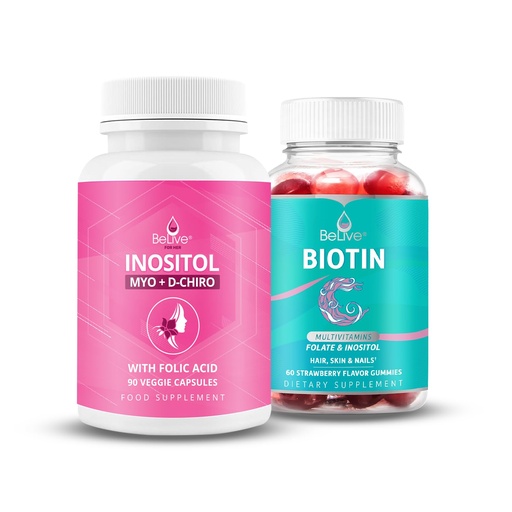 [BRSRAAQOCACQIYIZ] BeLive Womens Favorite Inositol+Biotin for Healthier Hair Skin and Nails and Hormonal Health